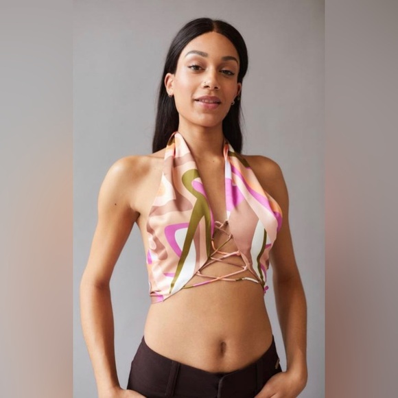 URBAN OUTFITTERS KISS THE SKY ‘70s VIBE SCARF TOP SIZE XS - Picture 1 of 7